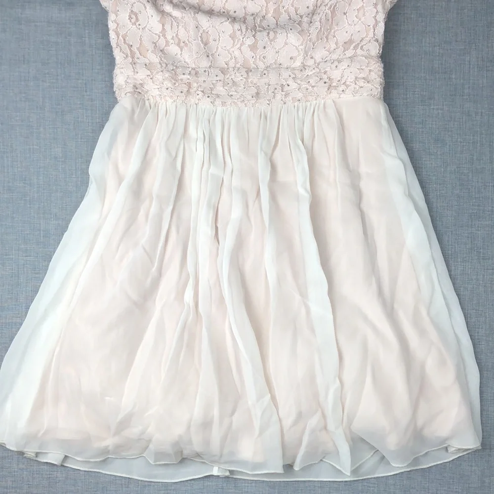 Speechless Blush Glitter Lace A-Line Dress Juniors Size 7 Homecoming Prom - Picture 4 of 6